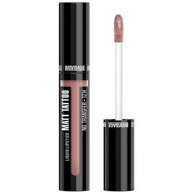 LUX visage MATT TATTOO NO TRANSFER 12H  Помада для губ жидкая матовая стойкая тон 121 Taupe Nude