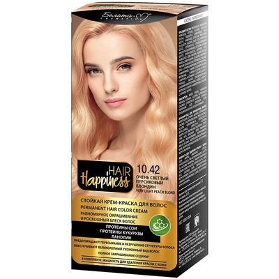 Белита-М Hair Happiness Стойкая крем-краска для волос № 10.42 Очень светлый персиковый блондин