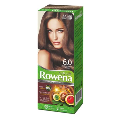 Рябина Rowena  Soft Silk Стойкая крем-краска для волос тон 6.0 натуральный русый