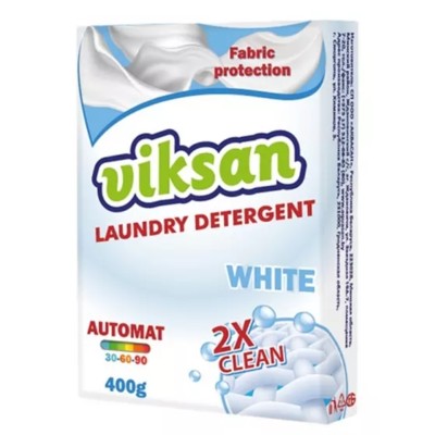 ВИКСАН VIKSAN Стиральный порошок 2X CLEAN WHITE автомат, 400г