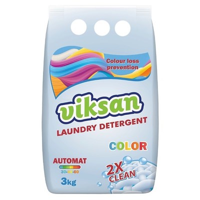 ВИКСАН VIKSAN Стиральный порошок 2X CLEAN COLOR автомат, 3 кг