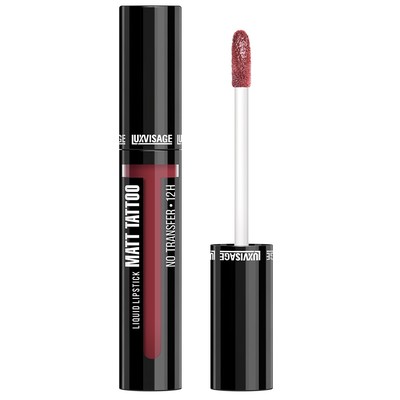 LUX visage MATT TATTOO NO TRANSFER 12H Помада для губ жидкая матовая стойкая тон 129 Dusty Ruby